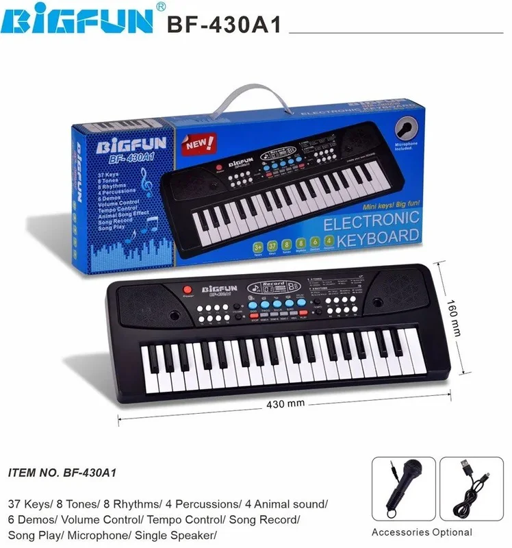 37 Keys Electronic Keyboard with Microphone